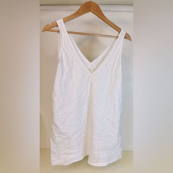 LILLY PULITZER FLORIN SLEEVELESS LINEN TOP Large - Picture 2 of 4